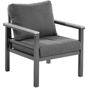 Amatio Loungesessel, Hellgrau, Dunkelgrau, Metall, Kunststoff, Textil, Füllung: Schaumstoff, Flachrohr, 67x74x73 cm, Bsci, Bezug abnehmbar,