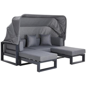 Amatio Loungesofa, Anthrazit, Metall, Textil, 5-Sitzer, Füllung: Schaumstoff,Schaumstoff,Polyester, einzeln stellbar, 196x60x90 cm, Bsci,