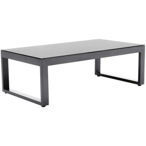 Amatio Loungetisch, Anthrazit, Metall, Glas, rechteckig, Kufe, 60x36x110 cm, Bsci, Loungemöbel, Loungetische