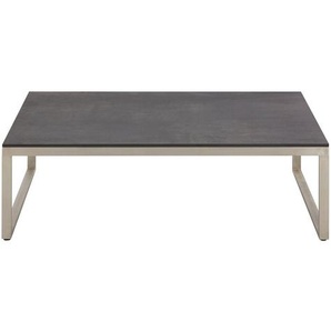 Amatio Loungetisch, Edelstahl, Dunkelgrau, Metall, Kunststoff, rechteckig, U-Form, 60x33x100 cm, Loungemöbel, Loungetische