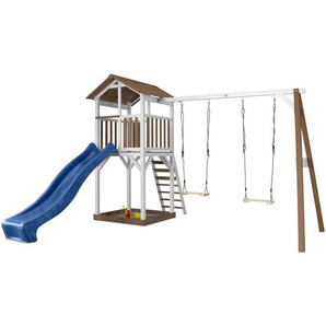 Ambia Garden Axi, Blau, Braun, Weiß, Holz, Zeder, 349x241.90x356.60 cm, Fsc, EN 71, Outdoor Spielzeug, Spieltürme