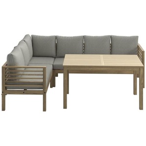 Ambia Garden Dining-Loungeset, Akazie, Holz, Akazie, teilmassiv, Füllung: Polyester, seitenverkehrt montierbar, 226x173 cm, Loungemöbel, Gartenlounge-Sets