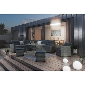 Ambia Garden Dining-Loungeset, Grau, Metall, Kunststoff, 7-teilig, Füllung: Polyester, einzeln stellbar, zylindrisch, Bsci, Loungemöbel,