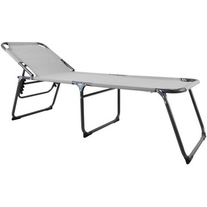 Ambia Garden Dreibeinliege, Anthrazit, Hellgrau, Metall, Textil, 59x45x193 cm, rostfrei, Rückenlehne verstellbar, Gartenmöbel, Gartenliegen