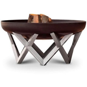 Ambia Garden Feuerschale Svenskav Venta L 2082, Edelstahl, Rost, Metall, 45x27x45 cm, Grüner Punkt, Made in Europe, Handmade in Europe, abnehmbare Standfüße, Freizeit, Campingzubehör, Feuerschalen