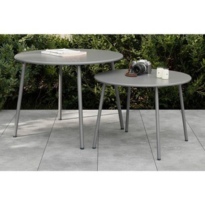Ambia Garden Garten-Beistelltischset, Dunkelgrau, Metall, 2-teilig, rund, 50 cm, Wohntextilien, Tischwäsche, Tischsets