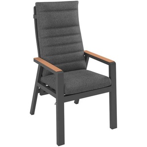 Ambia Garden Garten-Relaxsessel, Natur, Dunkelgrau, Metall, Kunststoff, Textil, Füllung: Schaumstoff, 60x110x74 cm, Gartenmöbel, Gartenstühle, Liegestühle