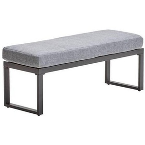 Ambia Garden Gartenbank, Grau, Dunkelgrau, Metall, Textil, 1-Sitzer, Füllung: Schaumstoff, 110x37x34 cm, Gartenmöbel, Gartenbänke