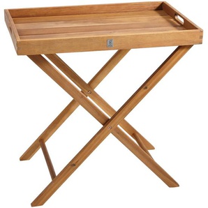 Ambia Garden Gartenbeistelltisch, Akazie, Holz, Akazie, vollmassiv, rechteckig, X-Form, 42.5x68x68 cm, ISO 9001, Fsc, Bsci, klappbar, abnehmbares
