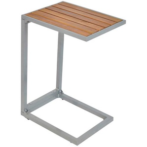 Ambia Garden Gartenbeistelltisch , Natur, Silber , Metall , Akazie , massiv , rechteckig , 32x61 cm , Freizeit, Campingzubehör, Campingtische