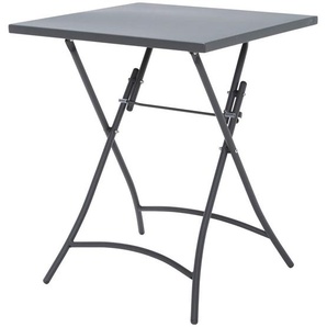 Ambia Garden Gartenklapptisch, Anthrazit, Metall, quadratisch, Rundrohr, X-Form, 60x72x60 cm, klappbar, Gartenmöbel, Gartentische, Klapptische