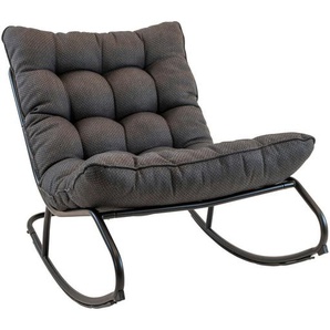 Ambia Garden Gartenschaukelstuhl, Blaugrau, Metall, Textil, 75x81x118 cm, Gartenmöbel, Gartenstühle, Liegestühle
