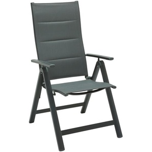 Ambia Garden Gartensessel, Anthrazit, Dunkelgrau, Metall, Textil, Flachrohr, 59x112x68 cm, faltbar, Gartenmöbel, Gartenstühle, Gartenstühle