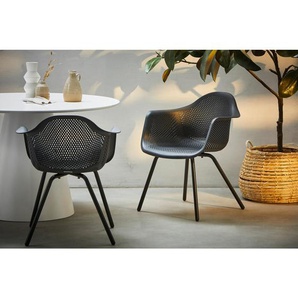 Ambia Garden Gartensessel, Anthrazit, Metall, Kunststoff, rund, 62.3x78.3x62.7 cm, abwischbar, Gartenmöbel, Gartenstühle, Gartenstühle