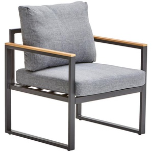 Ambia Garden Gartensessel, Grau, Natur, Dunkelgrau, Metall, Kunststoff, Textil, Füllung: Schaumstoff, U-Form, 65x70x71 cm, Gartenmöbel, Gartenstühle