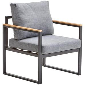 Ambia Garden Gartensessel, Grau, Natur, Dunkelgrau, Metall, Kunststoff, Textil, Füllung: Schaumstoff, U-Form, 65x70x71 cm, Gartenmöbel, Gartenstühle, Gartenstühle