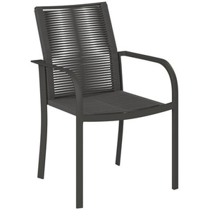 Ambia Garden Gartenstuhl, Anthrazit, Grau, Metall, Kunststoff, Flachrohr, 56.5x87x65 cm, stapelbar, Stühle