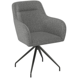 Ambia Garden Gartenstuhl, Grau, Metall, Textil, Drehkreuz, 62x87x62 cm, Sitzfläche 360° drehbar, Stühle