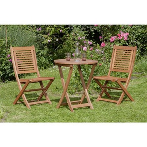 Ambia Garden Gartenstuhl-Set Cordoba , Natur , Holz , Eukalyptusholz , vollmassiv , eckig, X-Form , 49x93x57 cm , FSC MIX , klappbar , Gartenmöbel, Gartenstühle, Gartenklappstühle