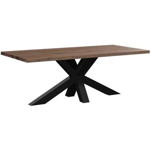 Ambia Garden Gartentisch, Akazie, Holz, Metall, Akazie, vollmassiv, 220x76x100 cm, FSC 100%, Gartenmöbel, Gartentische, Gartentische