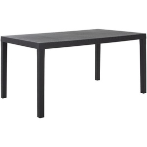 Ambia Garden Gartentisch, Anthrazit, Kunststoff, rechteckig, 90x72x150-220 cm, Made in Italy, Gartenmöbel, Gartentische, Gartentische