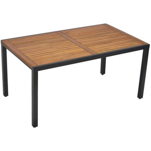 Ambia Garden Gartentisch , Graphit, Natur , Metall , Akazie , massiv , rechteckig , eckig , 90x74 cm , Gartenmöbel, Gartentische, Gartentische