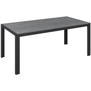 Ambia Garden Gartentisch, Grau, Dunkelgrau, Metall, Kunststoff, rechteckig, eckig, 180x92x74 cm, Gartenmöbel, Gartentische, Gartentische