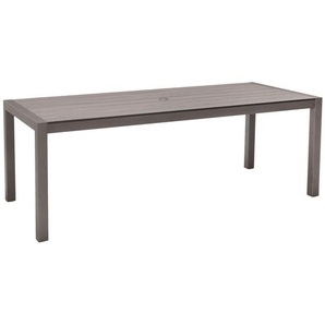 Ambia Garden Gartentisch, Grau, Metall, Holzwerkstoff, Holzoptik, rechteckig, eckig, 88x74x201 cm, Gartenmöbel, Gartentische, Gartentische