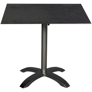 Ambia Garden Gartentisch Klapptisch, Anthrazit, Metall, Kunststoff, Betonoptik, quadratisch, Sternfuß, 80x72x80 cm, gastro- und objekttauglich,