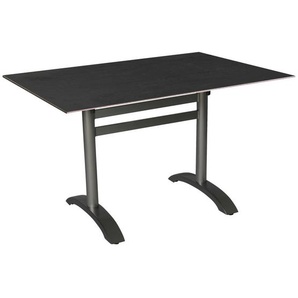 Ambia Garden Gartentisch Klapptisch, Anthrazit, Metall, Kunststoff, Betonoptik, rechteckig, Sternfuß, 120x72x80 cm, gastro- und objekttauglich,