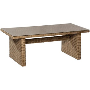 Ambia Garden Gartentisch , Natur , Metall, Kunststoff , rechteckig , 100x78 cm , Gartenmöbel, Gartentische, Gartentische
