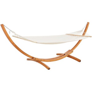 Ambia Garden Hängematte, Braun, Beige, Holz, Textil, Eukalyptusholz, massiv, 320x120x120 cm, Gartenmöbel, Hängematten