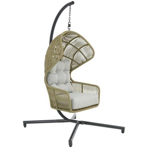 Ambia Garden Hängesessel , Beige, Limette , Metall, Kunststoff, Textil , Füllung: Polyurethan (PUR),Polyurethan (PUR),Polyurethan (Pur) , 110x198x117 cm , gastro- und objekttauglich , Gartenmöbel, Hängesessel