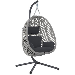 Ambia Garden Hängesessel, Grau, Dunkelgrau, Metall, Kunststoff, Textil, Füllung: Polyester, 94x111x68 cm, Gartenmöbel, Hängesessel