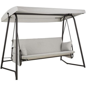 Ambia Garden Hollywoodschaukel , Schwarz, Hellgrau , Metall, Textil , Füllung: Schaumstoff,Schaumstoff,Polyetherschaumkern , 248x186x137.5 cm , Gartenmöbel, Hollywoodschaukeln
