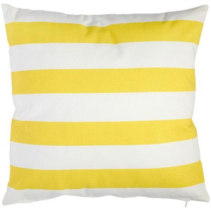 Ambia Garden Kissenhülle, Gelb, Weiß, Textil, Streifen, 48x48 cm, Wohntextilien, Bezüge, Kissenbezüge