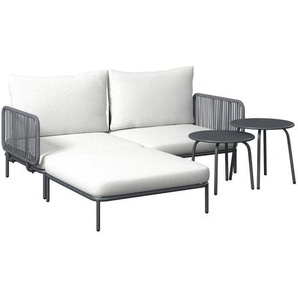 Ambia Garden Loungegarnitur, Anthrazit, Grau, Metall, Textil, Füllung: Schaumstoff,Polyester, L-Form, einzeln stellbar, 186x173.5 cm, UV-beständig, Loungemöbel, Gartenlounge-Sets