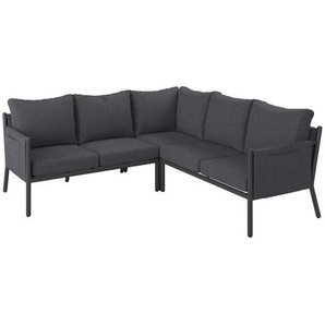 Ambia Garden Loungegarnitur, Dunkelgrau, Metall, Textil, 3-teilig, Füllung: Schaumstoff,Polyester, L-Form, 203x71x203 cm, Loungemöbel, Loungemöbel-Sets