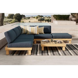 Ambia Garden Loungegarnitur, Grau, Natur, Metall, Kunststoff, Textil, 6-teilig, Füllung: Schaumstoff,Polyester, eckig, Loungemöbel, Loungemöbel-Sets
