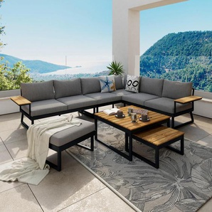 Ambia Garden Loungegarnitur Teakholz, Holz, Metall, Teakholz, Loungemöbel, Loungemöbel-Sets