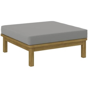 Ambia Garden Loungehocker, Akazie, Greige, Holz, Akazie, Schichtholz, teilmassiv, Füllung: Polyester, quadratisch, 80x31x76 cm, Loungemöbel, Lounge-Hocker