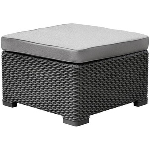 Ambia Garden Loungehocker , Graphit, Grau , Kunststoff, Textil , Füllung: Schaumstoff , quadratisch , 68x39x68 cm , Loungemöbel, Lounge-Hocker