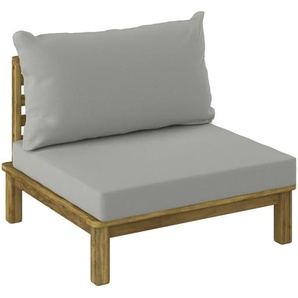 Ambia Garden Loungemittelteil, Akazie, Greige, Holz, Akazie, Schichtholz, teilmassiv, Füllung: Polyester, 75x59x75 cm, erweiterbar, Loungemöbel