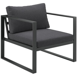 Ambia Garden Loungesessel, Anthrazit, Metall, Textil, Füllung: Schaumstoff, eckig, 73x63x76 cm, inklusive Armlehnen, Loungemöbel, Loungesessel