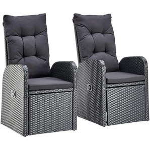 Ambia Garden Loungesessel, Schwarz, Metall, Kunststoff, Füllung: Schaumstoff, 105x57 cm, Loungemöbel, Lounge-Sessel