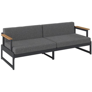 Ambia Garden Loungesofa, Grau, Holz, Metall, Akazie, Hartholz, 2-Sitzer, Füllung: Baumwollfüllung, Vlies, Komfortschaum,Baumwollfüllung, Vlies,