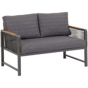 Ambia Garden Loungesofa, Natur, Dunkelgrau, Metall, Kunststoff, Textil, 2-Sitzer, Füllung: Schaumstoff, Polyester,Polyester, einzeln stellbar,