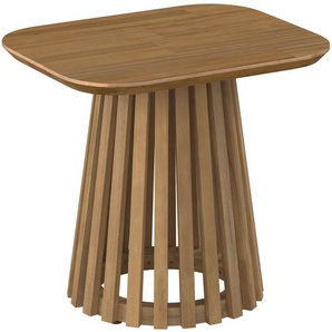 Ambia Garden Loungetisch, Akazie, Holz, Akazie, Schichtholz, rechteckig, Rundrohr, 50x40x42 cm, Loungemöbel, Loungetische