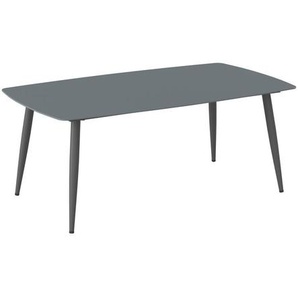 Ambia Garden Loungetisch, Dunkelgrau, Metall, Glas, rechteckig, konisch, 105x40x60 cm, Loungemöbel, Loungetische