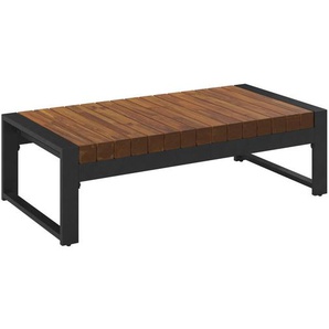 Ambia Garden Loungetisch, Schwarz, Holz, Metall, Akazie, Hartholz, rechteckig, eckig, 110x60x33 cm, Loungemöbel, Loungetische